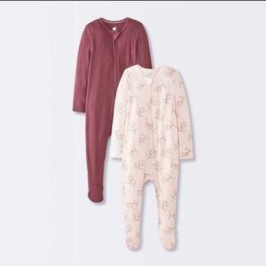 Cloud Island Kids Footies - Mauve and Cream